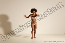 Underwear Gymnastic poses Woman Black Moving poses Slim medium brown Dynamic poses Academic